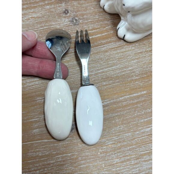 Vintage House of Lloyd Bunny Rabbit Figurine Baby Utensil Set Easter Decoration - Picture 10 of 12